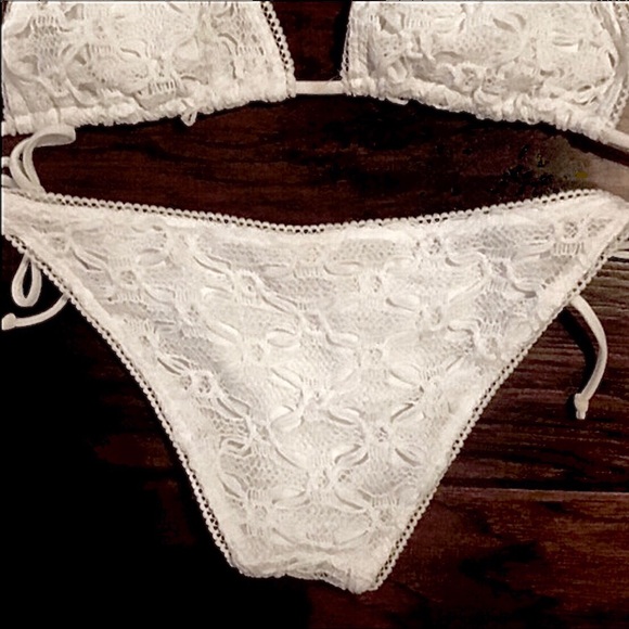 Hollister Other - HOLLISTER White Crochet String Bikini Bottom ONLY
